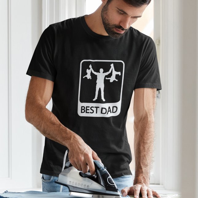 Bester Vater - Stolzer Vater mit Kindern T-Shirt (Von Creator hochgeladen)