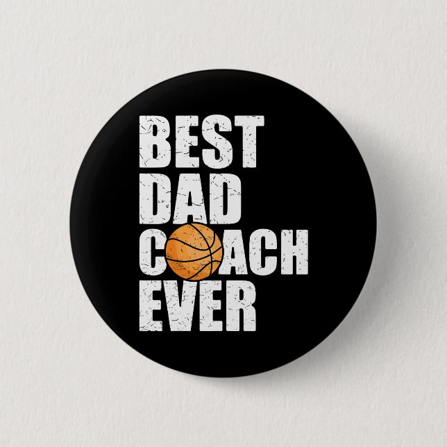 Bester Vater-Trainer je Vater Papa Papa Bysketbyll Button (Vorderseite)