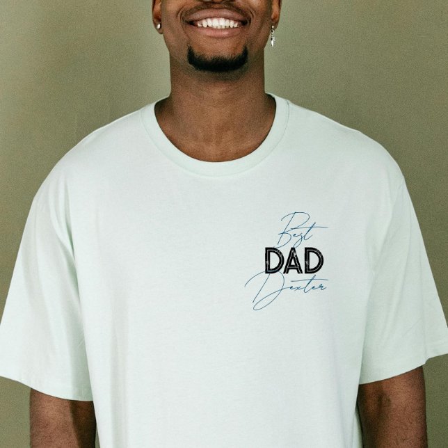 Bester Vater Trendy Geschenk Personalisierter Name T-Shirt (Von Creator hochgeladen)