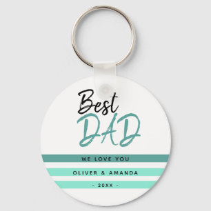 Bester Vater Türkis-Typografie Vatertag Schlüsselanhänger