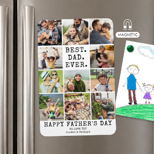 Bester Vater überhaupt 11 Foto-Collage Vatertag Magnet