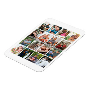 Bester Vater überhaupt 16 Foto-Collage Personalisi Magnet