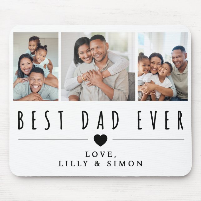Bester Vater überhaupt | 3-Foto-Collage-Raster per Mousepad (Vorne)