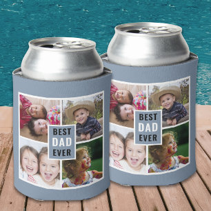 Bester Vater überhaupt 4 Foto-Collage Personalisie Dosenkühler