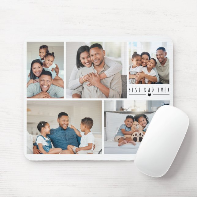Bester Vater überhaupt | 5-Foto-Collage-Raster per Mousepad (Mit Mouse)