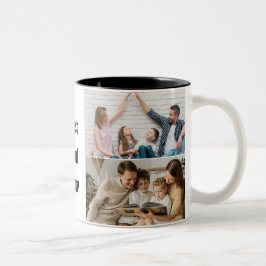 Bester Vater überhaupt 5 Foto-Collage Zweifarbige Tasse