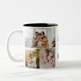 Bester Vater überhaupt 5 Foto-Collage Zweifarbige Tasse