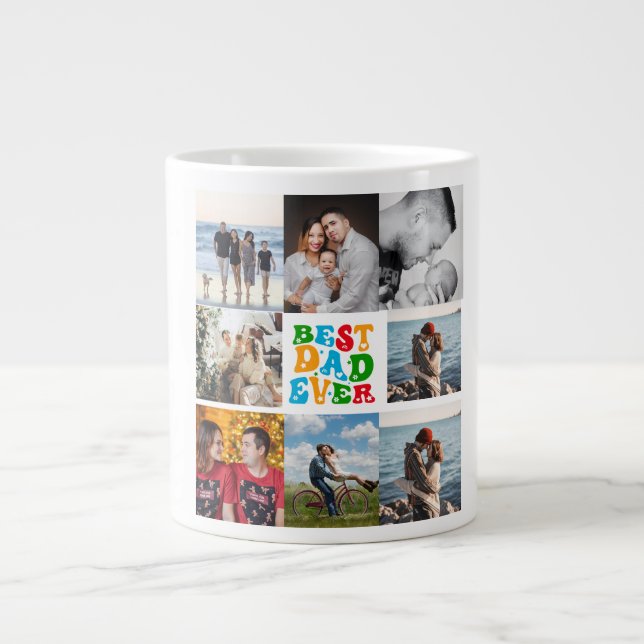 Bester Vater überhaupt 8 Foto individuelle persona Jumbo-Tasse (Vorderseite)