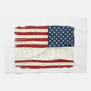 Bester Vater überhaupt Amerikanisches Flagge Vinta Geschirrtuch