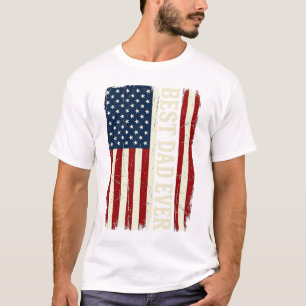 Bester Vater überhaupt Amerikanisches Flagge Vinta T-Shirt