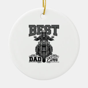 Bester Vater überhaupt Biker Vintage Gravur T-Shir Keramik Ornament