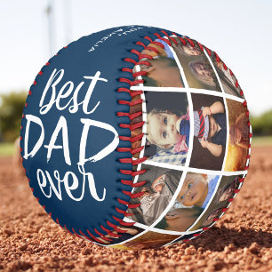 Bester Vater überhaupt Blau 6 Foto-Collage Baseball