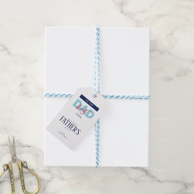 Bester Vater überhaupt Blau Vatertag Geschenkanhänger (Mit Garn)