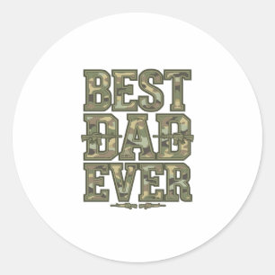 Bester Vater überhaupt Camo Vintage Gravur Design_ Runder Aufkleber