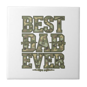 Bester Vater überhaupt Camouflage Vintage Gravur D Fliese