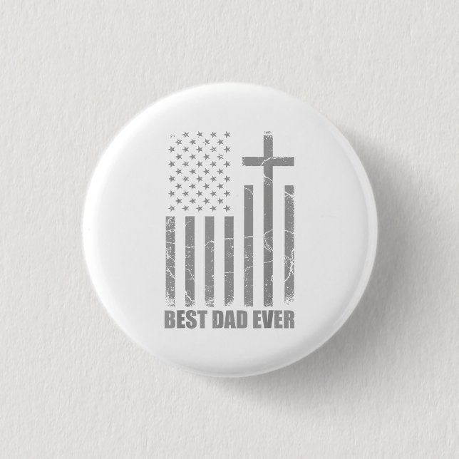 Bester Vater überhaupt Christlicher patriotischer  Button (Vorderseite)