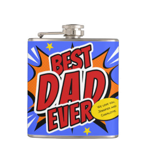 Bester Vater überhaupt Comic Superheld Vatertag Flachmann