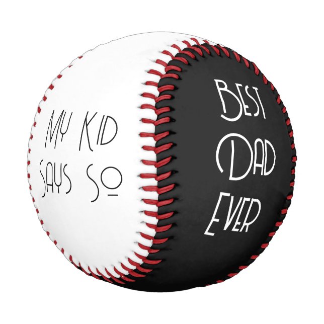 Bester Vater überhaupt einfache Kalligrafie Baseball (Schrägansicht)