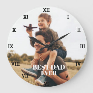 Bester Vater überhaupt Foto-Kollage Erstellen Sie Große Wanduhr