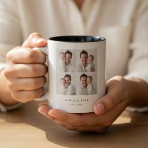 Bester Vater überhaupt Foto Personalisierter Vat Zweifarbige Tasse