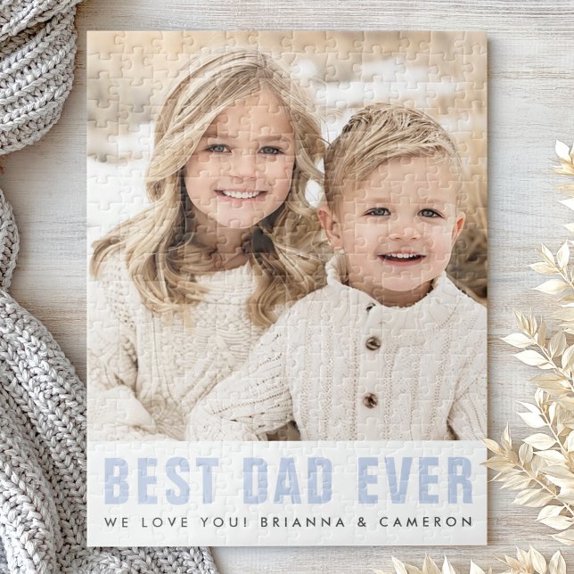 Bester Vater überhaupt, frohen Vatertag Foto Puzzle (Best dad ever happy father's day photo jigsaw puzzle)