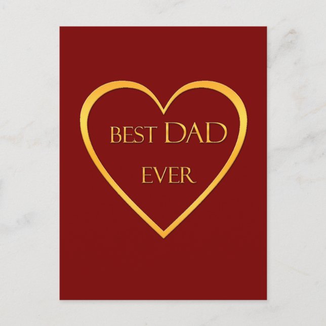 Bester Vater überhaupt golden  Postkarte (Vorderseite)