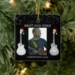 Bester Vater überhaupt Guitars Weihnachten 2022 Fo Keramikornament