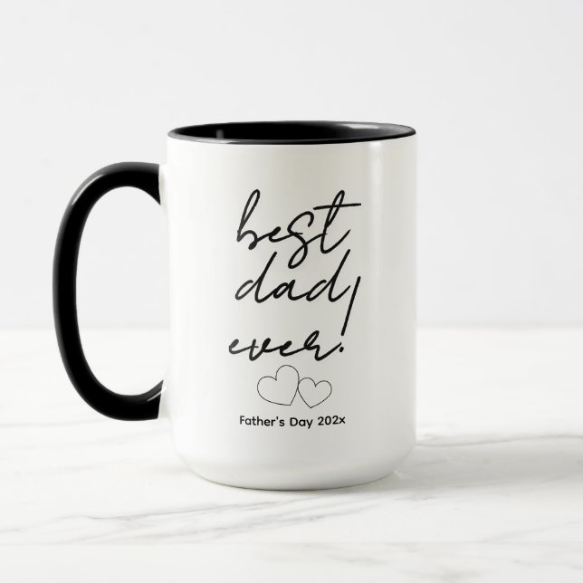 Bester Vater überhaupt! (Herzen) Tasse (Links)