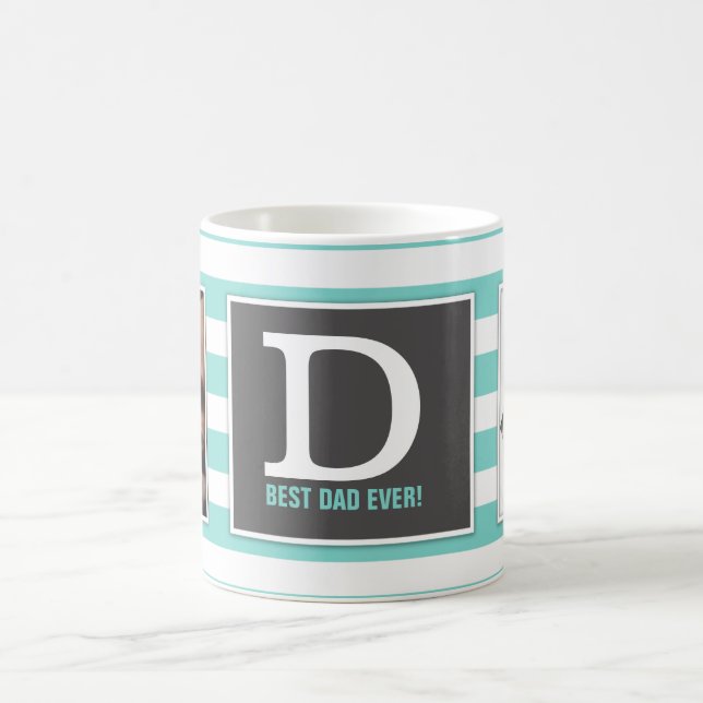 Bester Vater überhaupt! Mit dem Foto und Monogramm Kaffeetasse (Mittel)