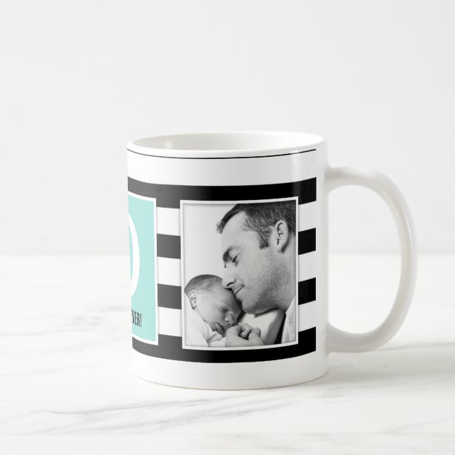 Bester Vater überhaupt! Mit dem Foto und Monogramm Tasse (Rechts)
