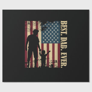 Bester Vater überhaupt mit uns Amerikanische Flagg Geschenkpapier