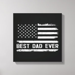 Bester Vater überhaupt mit US-amerikanischen Flagg Leinwanddruck