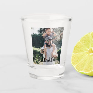 Bester Vater überhaupt moderne Fotocollage Schnapsglas