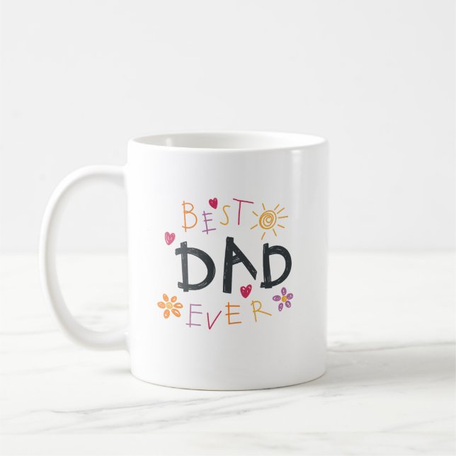 Bester Vater überhaupt Monogramm Name Kaffeetasse (Links)