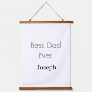 Bester Vater überhaupt Name einfach minimaler Vate Wandteppich Mit Holzrahmen