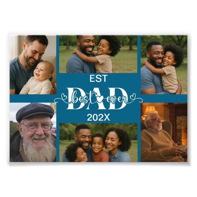 Bester Vater überhaupt – Personalisierte Fotocolla Fotodruck (Vorne)