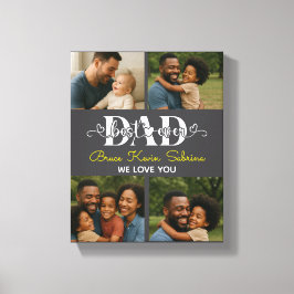 Bester Vater überhaupt Personalisierte Fotocollage Leinwanddruck