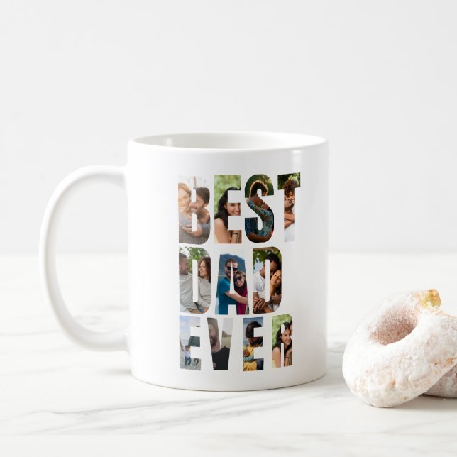 Bester Vater überhaupt | Platzhaltervorlage für Fo Kaffeetasse (Mit Donut)