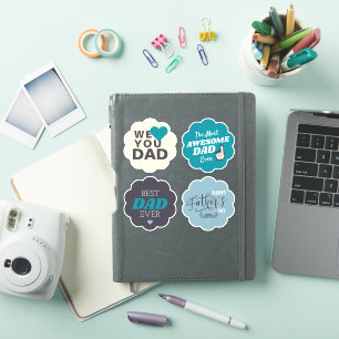 Bester Vater überhaupt Retro-Vatertags-Sticker Aufkleber