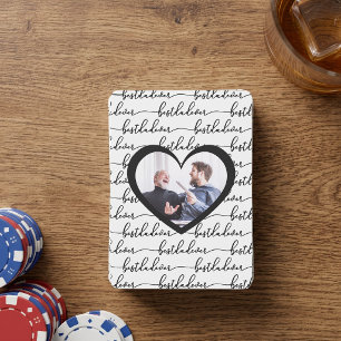 Bester Vater überhaupt Schrift Schwarz Weiß Foto Spielkarten