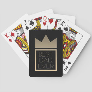 Bester Vater überhaupt Schwarz und Gold König Crow Spielkarten