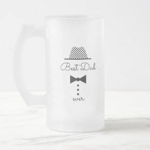 Bester Vater überhaupt, Schwarz und Weiß Mattglas Bierglas