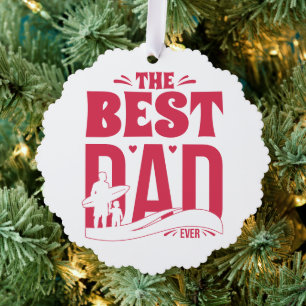 Bester Vater überhaupt – Silhouette von Vater und Ornament Karte