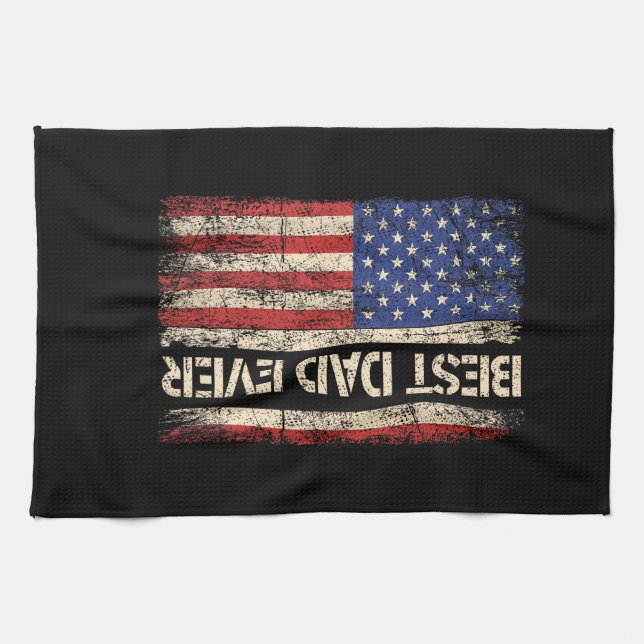 Bester Vater überhaupt US-amerikanische Flagge Ges Geschirrtuch (Horizontal)
