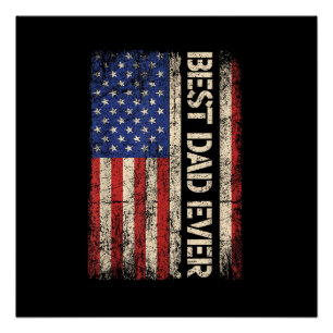 Bester Vater überhaupt US-amerikanische Flagge Ges Poster