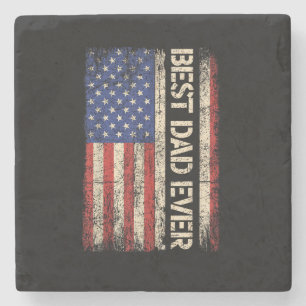 Bester Vater überhaupt US-amerikanische Flagge Ges Steinuntersetzer