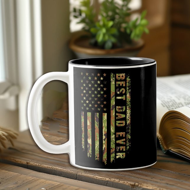 Bester Vater überhaupt US Patriot Camouflage Ameri Zweifarbige Tasse (Von Creator hochgeladen)
