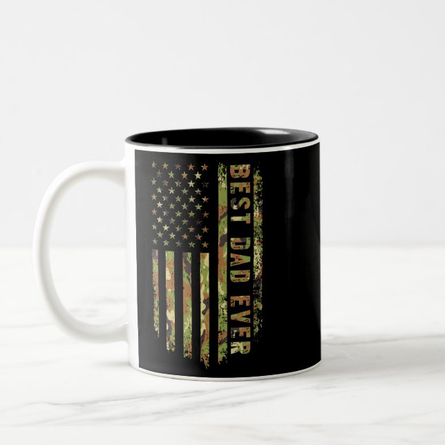 Bester Vater überhaupt US Patriot Camouflage Ameri Zweifarbige Tasse (Links)