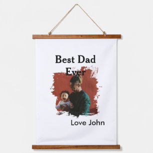 Bester Vater überhaupt Vater Papa Geschenk Foto Na Wandteppich Mit Holzrahmen
