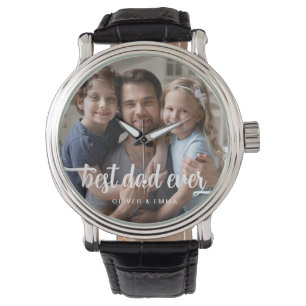 Bester Vater überhaupt Vater-Tags-Script-Foto Armbanduhr